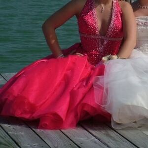 Stunning Pink Beaded Gown